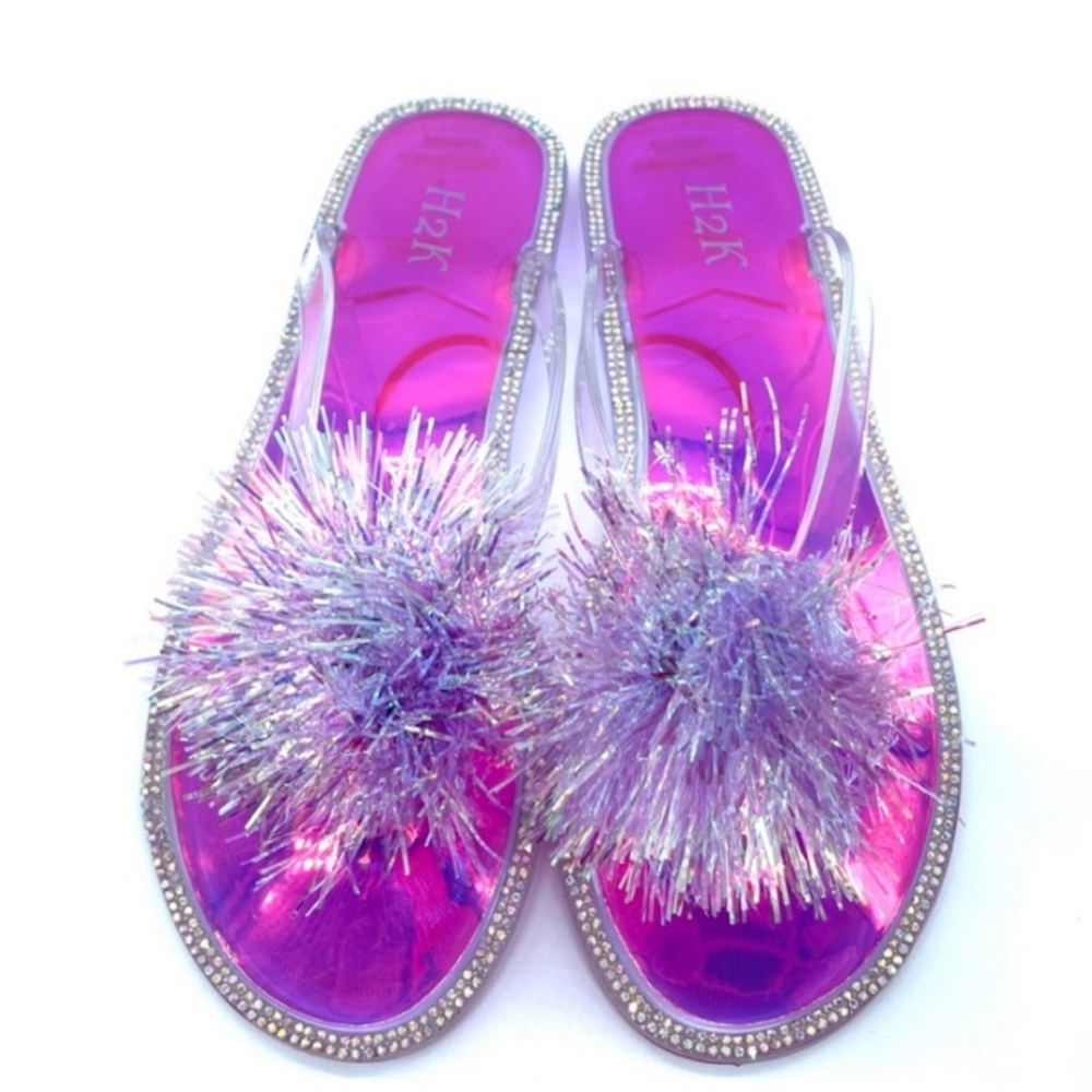 H2K Blooming Daisy Flip Flop-Purple